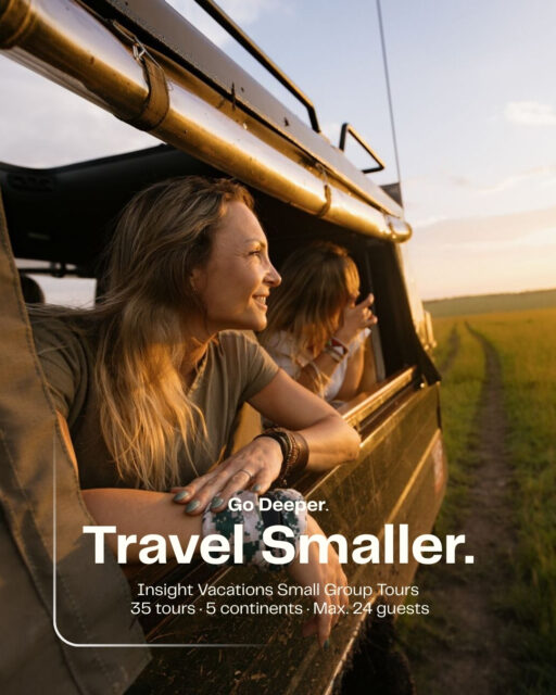 Some journeys are better experienced in a smaller group. 🌍

Enjoy premium experiences, destination-led discoveries, and expert insight without the crowds.

Save 10% on select 2027 Small Group Tours when you book by September 30, 2026, with our travel agency.

#InsightVacations #TravelBetter #TravelAdvisor