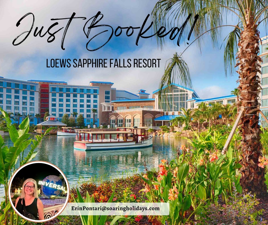 ✨ Just Booked ✨

So excited to share this upcoming holiday getaway! 🎄✨ I just booked a wonderful family for a December stay at Loews Sapphire Falls Resort at Universal Orlando—and it’s the perfect choice for a festive, fun-filled escape!

This Caribbean-inspired resort is all about laid-back island vibes with a touch of luxury. 🌴💙 From the stunning lagoon-style pool and waterslide to the beautiful walking paths and water taxi access straight to the parks, it’s such a relaxing home base after busy days of adventure. Plus, the spacious rooms and delicious dining options make it ideal for families traveling together.

And visiting Universal Orlando during the holiday season? Pure magic. 🎅✨
The parks come alive with festive décor, twinkling lights, and seasonal entertainment everywhere you turn. Guests can experience Christmas in The Wizarding World of Harry Potter and even meet the Grinch during Grinchmas at Islands of Adventure! 🎁🎄

It’s the perfect mix of thrills, holiday cheer, and unforgettable family memories—and I know this family is going to have the BEST time!

Thinking about a Universal holiday getaway? Let’s make it happen! 🎢✨