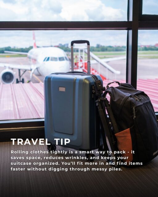 A packing tip you’ll love! ✈️

Roll your clothes to save space, reduce wrinkles, and stay organized-no more digging through your suitcase.

#TravelTips #TravelHacks #TravelAdvisor